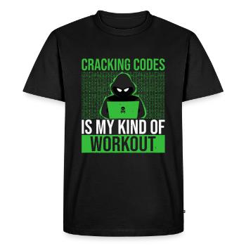 Déchiffrer des codes est mon genre d’entraînement - T-shirt Premium bio Homme - noir - Devant - Nico (187cm)