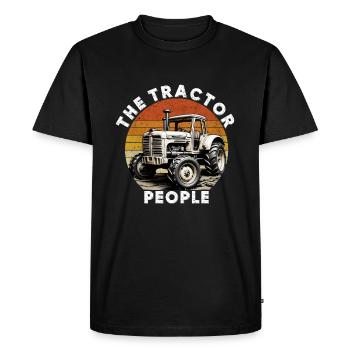 The Tractor People Tractor Lover Farmer - Men's Premium Organic T-Shirt - black - Front - Nico (187cm)