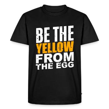 Soyez le jaune de l’œuf - T-shirt Premium bio Homme - noir - Devant - Nico (187cm)