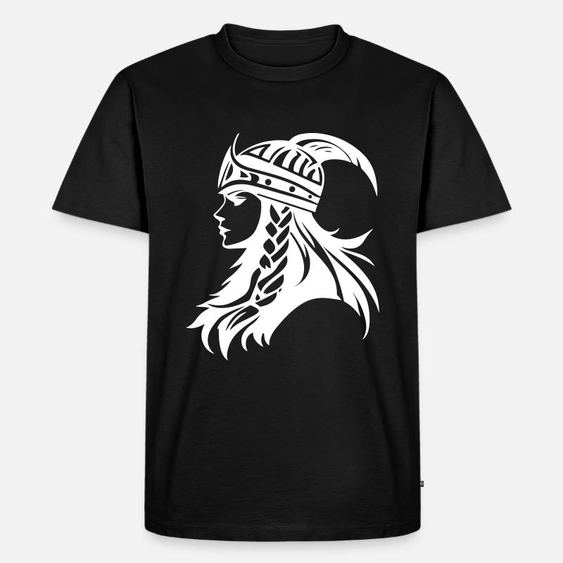 Wikinger Kriegerin Walküre Symbol - Männer Premium Bio T-Shirt - Schwarz