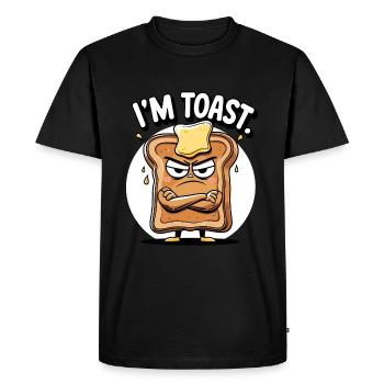 I'm Toast - Funny Cartoon Design - Men's Premium Organic T-Shirt - black - Front - Nico (187cm)