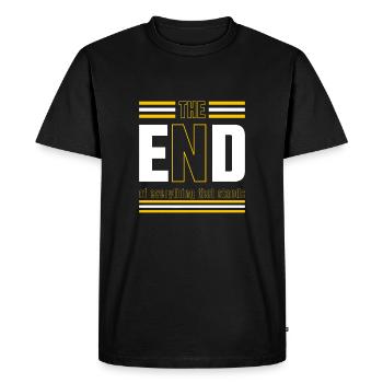 The End Cool Sayings Texts Statement - Men's Premium Organic T-Shirt - black - Front - Nico (187cm)
