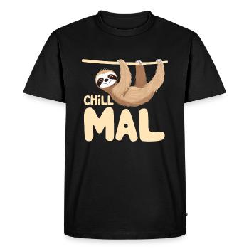 Chill times sloth - Men's Premium Organic T-Shirt - black - Front - Nico (187cm)