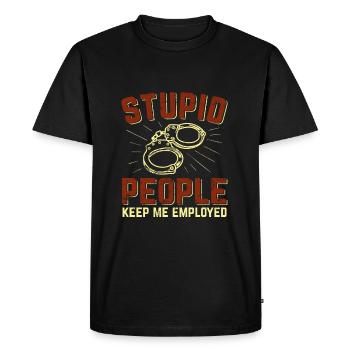 Officier de police - T-shirt Premium bio Homme - noir - Devant - Nico (187cm)