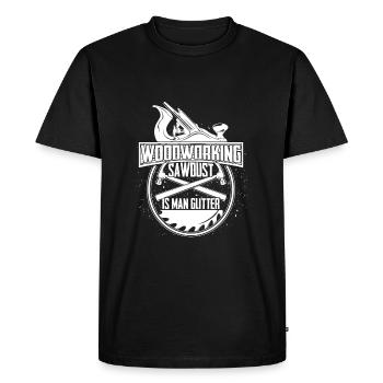 Cadeau de menuisier charpentier scie à bois - T-shirt Premium bio Homme - noir - Devant - Nico (187cm)