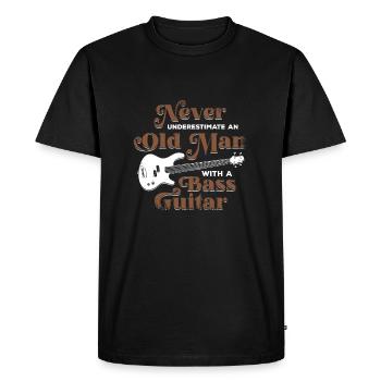 Vieil homme basse guitare basse basse guitariste cadeau - T-shirt Premium bio Homme - noir - Devant - Nico (187cm)