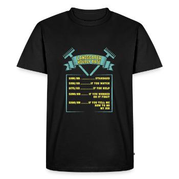 Cadeau horaire de paysagiste - T-shirt Premium bio Homme - noir - Devant - Nico (187cm)