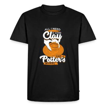Poterie Poterie Céramiste Potter Cadeau - T-shirt Premium bio Homme - noir - Devant - Nico (187cm)