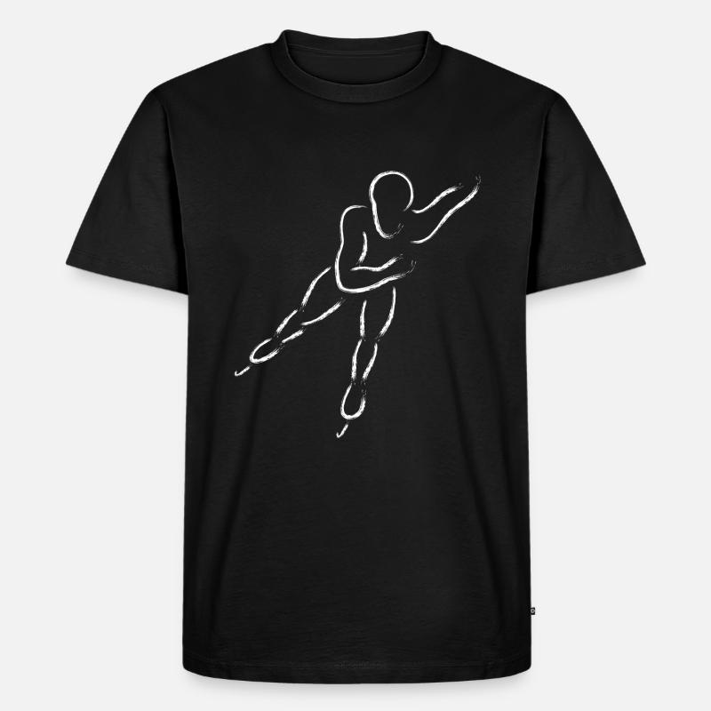 Speedskater, Shorttrack oder Eisschnellläufer - Männer Premium Bio T-Shirt - Schwarz