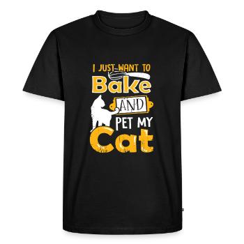 Cuisson Boulanger chat propriétaire de chat cadeau - T-shirt Premium bio Homme - noir - Devant - Nico (187cm)