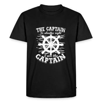 Drôle bateau bateau à moteur bateau cadeau de capitaine - T-shirt Premium bio Homme - noir - Devant - Nico (187cm)