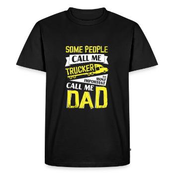 Truck driver dad truck driver father gift - Men's Premium Organic T-Shirt - black - Front - Nico (187cm)