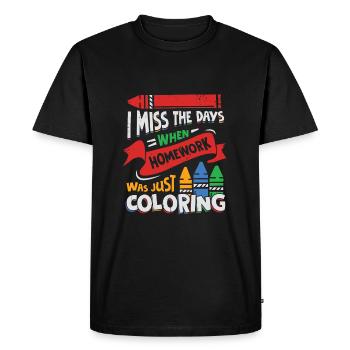 Homework School Student Gift - Men's Premium Organic T-Shirt - black - Front - Nico (187cm)
