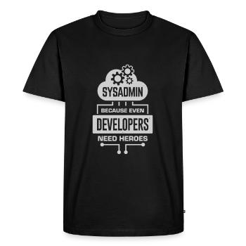 System Administrator Sysadmin Gift - Men's Premium Organic T-Shirt - black - Front - Nico (187cm)