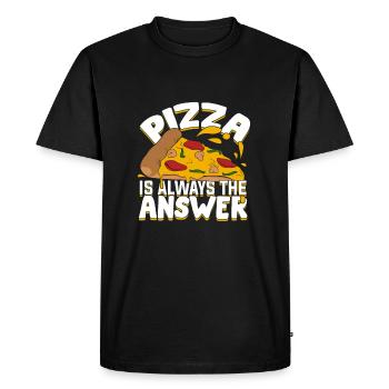 Pizza Pizza Pizza Pizzaiolo cadeau - T-shirt Premium bio Homme - noir - Devant - Nico (187cm)