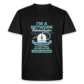 Network Administrator System Administrator Gift - Men's Premium Organic T-Shirt - black - Front - Nico (187cm)