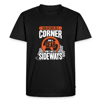 Drifting Motorsport racing car racer gift - Men's Premium Organic T-Shirt - black - Front - Nico (187cm)