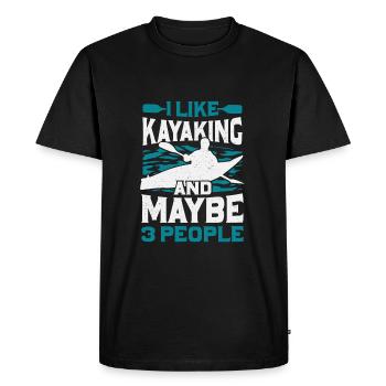 Funny kayak kayak kayaking kayaker gift - Men's Premium Organic T-Shirt - black - Front - Nico (187cm)