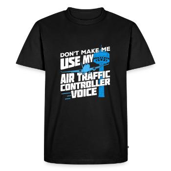Drôle de contrôleur aérien Service aérien Cadeau - T-shirt Premium bio Homme - noir - Devant - Nico (187cm)