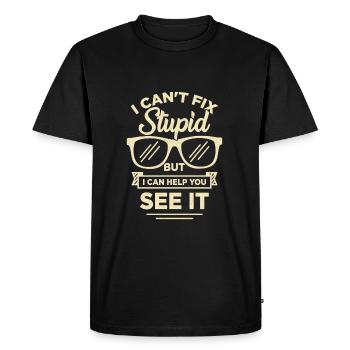 Funny Optician Ophthalmologist Optician Gift - Men's Premium Organic T-Shirt - black - Front - Nico (187cm)