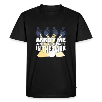 Technicien de l’éclairage Éclairage Cadeau - T-shirt Premium bio Homme - noir - Devant - Nico (187cm)
