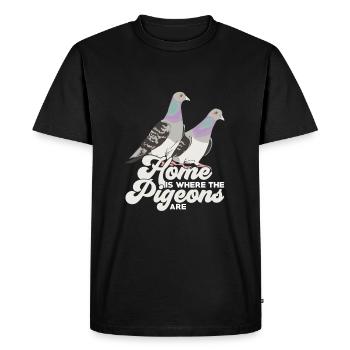 Pigeons oiseaux pigeons élevage de pigeons cadeau - T-shirt Premium bio Homme - noir - Devant - Nico (187cm)