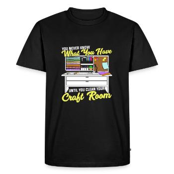 Fun Craft Room Crafting Hobbyist Gift - Men's Premium Organic T-Shirt - black - Front - Nico (187cm)