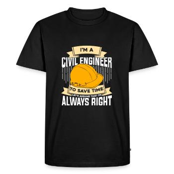 Civil Engineering Job Profession Civil Engineer Gift - Men's Premium Organic T-Shirt - black - Front - Nico (187cm)