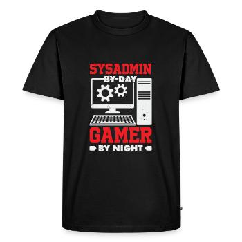 System Administrator Gamer Sysadmin Gift - Men's Premium Organic T-Shirt - black - Front - Nico (187cm)