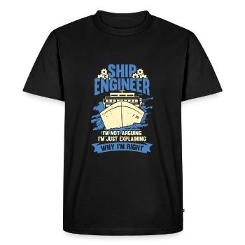 Ingénieur naval Ingénieur naval Cadeau - T-shirt Premium bio Homme - noir - Devant - Nico (187cm)