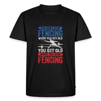 Escrime Sport escrime Vieil homme Escrimeur Cadeau - T-shirt Premium bio Homme - noir - Devant - Nico (187cm)