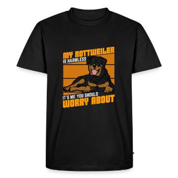 Funny Rottweiler Dog Gift - Men's Premium Organic T-Shirt - black - Front - Nico (187cm)
