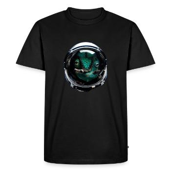 Astronaute Chameleon Reptile Keeper Dans l’espace - T-shirt Premium bio Homme - noir - Devant - Nico (187cm)