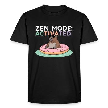 Zen Mode Activated - Relaxed Capybara - Men's Premium Organic T-Shirt - black - Front - Nico (187cm)