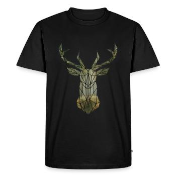 Mosaïque de cerf - T-shirt Premium bio Homme - noir - Devant - Nico (187cm)