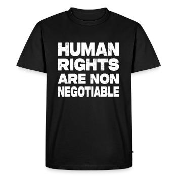 Human Rights Are Non Negotiable - Men's Premium Organic T-Shirt - black - Front - Nico (187cm)