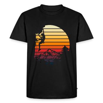 Vintage Rappel Rock Climbing - Men's Premium Organic T-Shirt - black - Front - Nico (187cm)