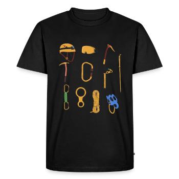 Mountain Climbing Bouldering - Men's Premium Organic T-Shirt - black - Front - Nico (187cm)