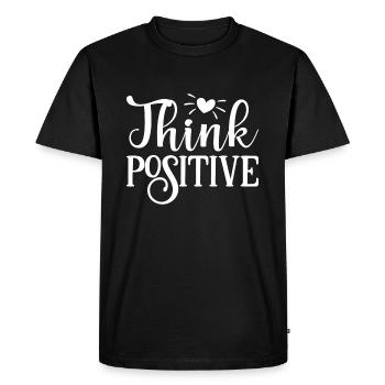 Think Positive - Men's Premium Organic T-Shirt - black - Front - Nico (187cm)