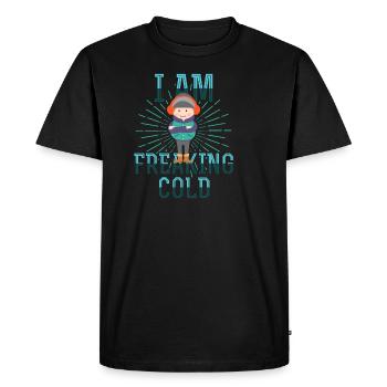 Glace de cadeau de Noël de flocon de neige de l'heure d'hiver - T-shirt Premium bio Homme - noir - Devant - Nico (187cm)