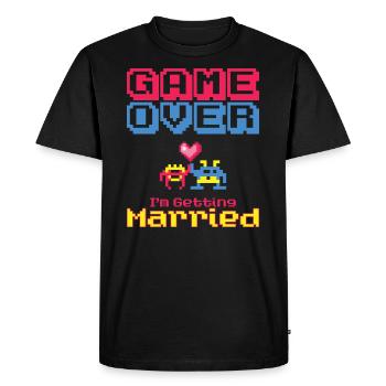 GAME OVER i'm getting Married, Geek Wedding. - T-shirt Premium bio Homme - noir - Devant - Nico (187cm)