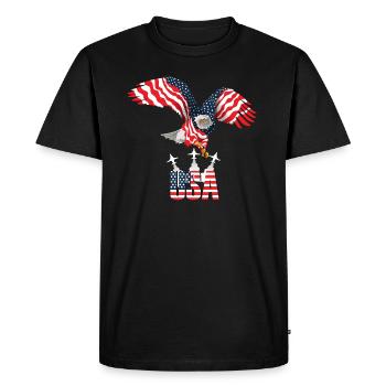 Flag of the American Eagle - Men's Premium Organic T-Shirt - black - Front - Nico (187cm)