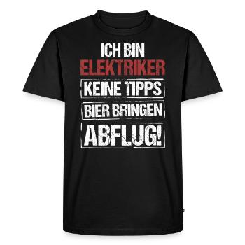 I'm an electrician - bring beer and take off - Men's Premium Organic T-Shirt - black - Front - Nico (187cm)