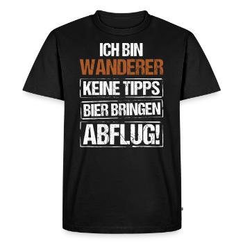 I'm a wanderer - bring beer and take off - Men's Premium Organic T-Shirt - black - Front - Nico (187cm)