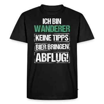 Je suis un randonneur - apporte de la bière et décolle - T-shirt Premium bio Homme - noir - Devant - Nico (187cm)