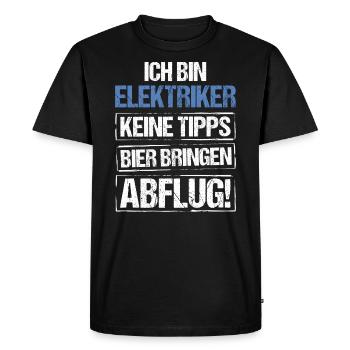 I'm an electrician - bring beer and take off - Men's Premium Organic T-Shirt - black - Front - Nico (187cm)