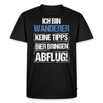 I'm a wanderer - bring beer and take off - Men's Premium Organic T-Shirt - black - Front - Nico (187cm)