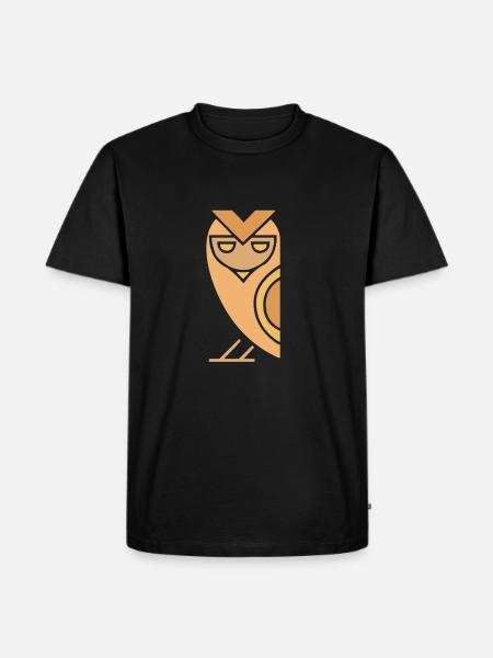 Ägyptische Eule - Männer Premium Bio T-Shirt - Schwarz