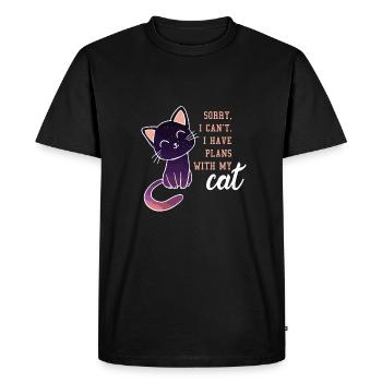 Doux cadeau de chat au clair de lune - T-shirt Premium bio Homme - noir - Devant - Nico (187cm)