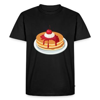 Egg Cake Pancakes Pancakes Breakfast Gift - Men's Premium Organic T-Shirt - black - Front - Nico (187cm)